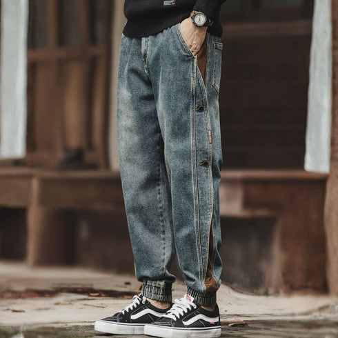 Side Line Denim Jogger Pants P1330
